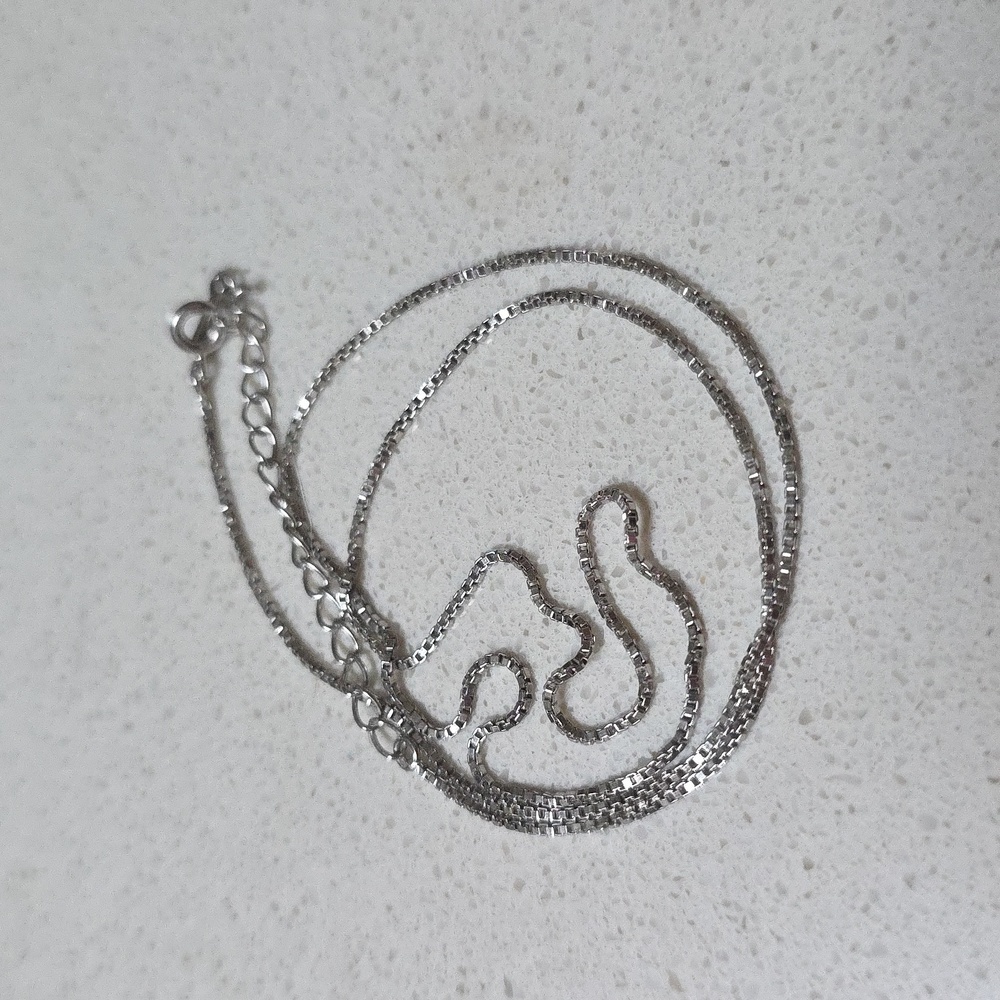 sterling silver 925 long layering box chain necklace 10 inch